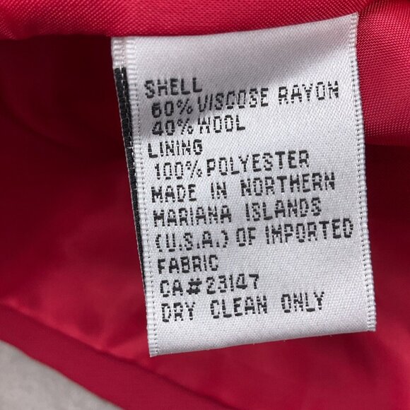 Talbots Skirt Suit 12/40 30Wx21L Red Wool Blend Classic Career 2pc USA VTG - Picture 4 of 16